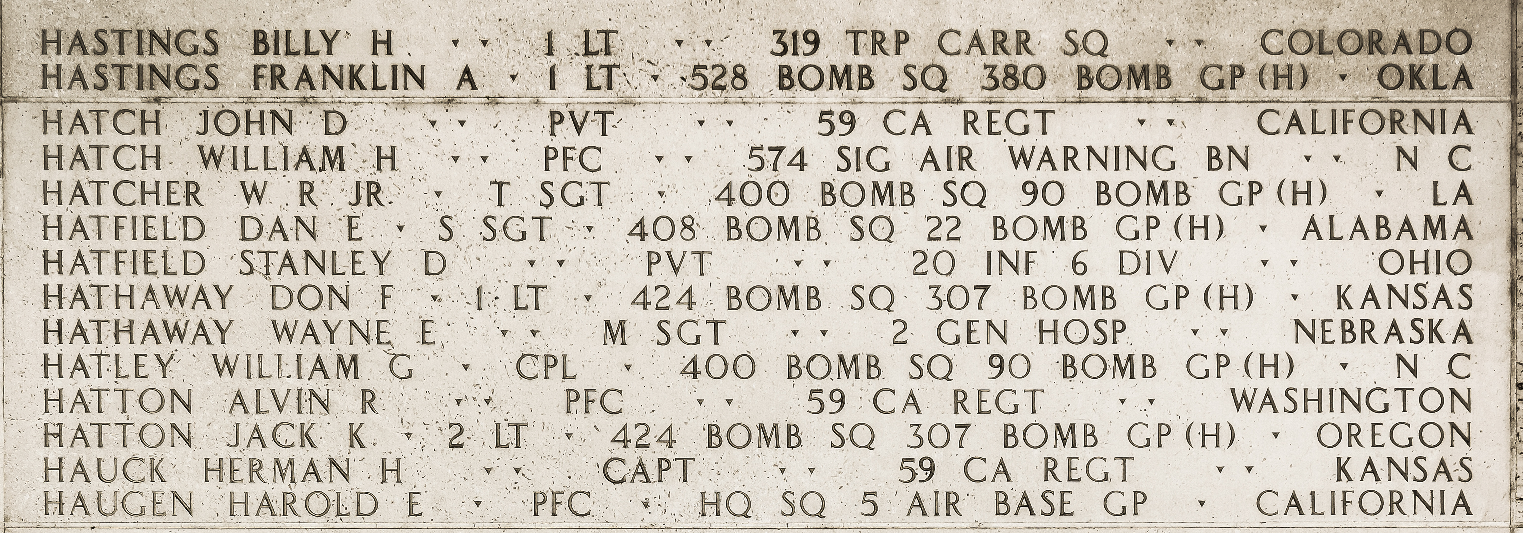 Stanley D. Hatfield, Private